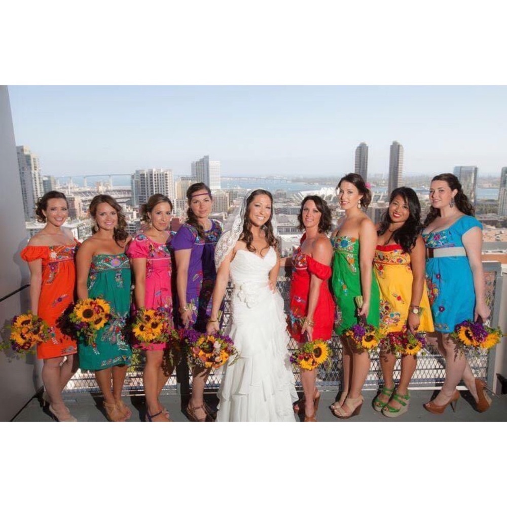 Mexican dress embroidered Wedding Aida Coronado